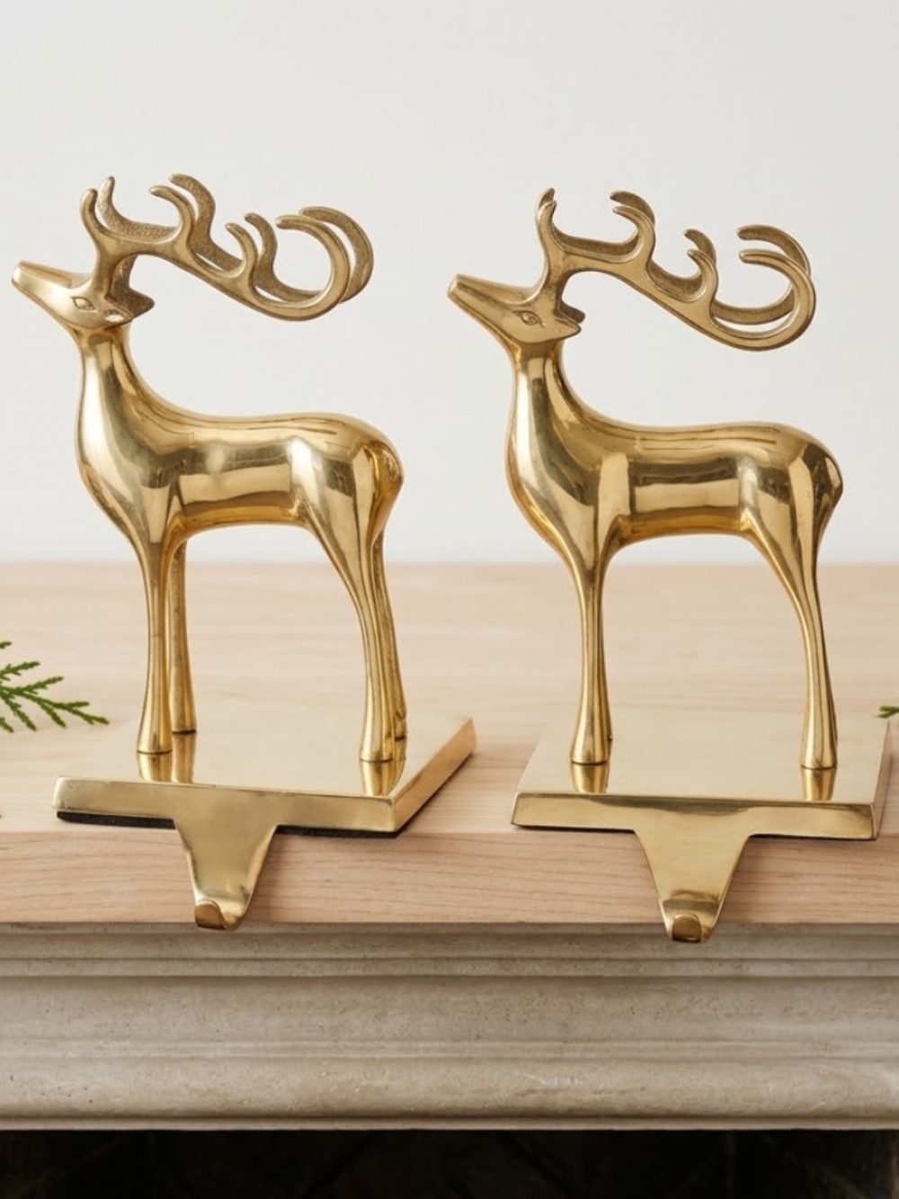 Very elegant and heavy reindeer, stocking holders